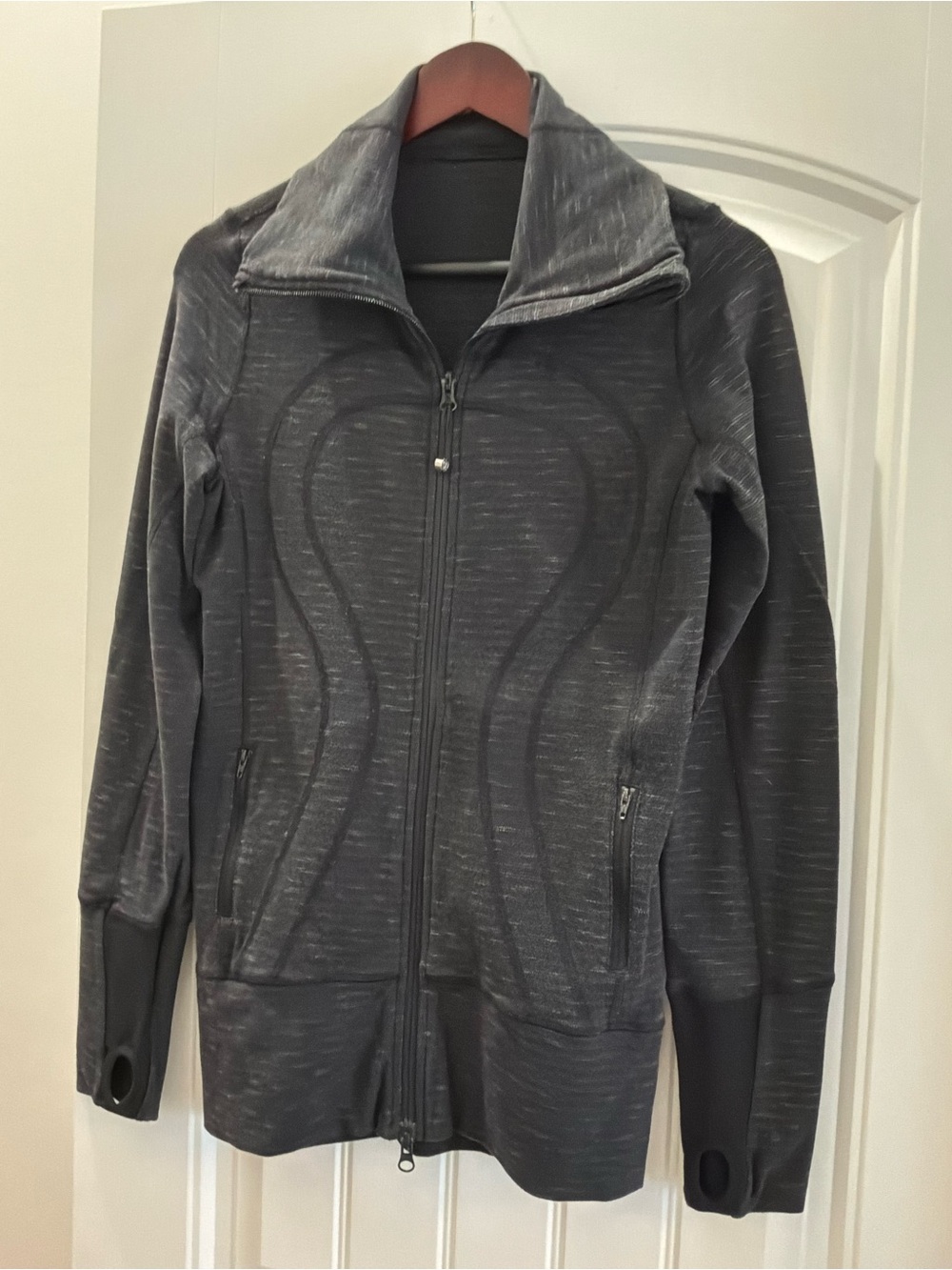 Charcoal Grey Zip-Up Athletic Jacket, Size 4